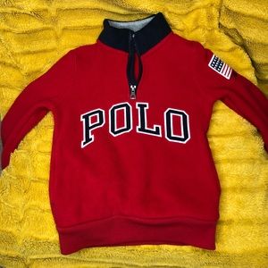 Toddler boys fleece long sleeve pullover.
